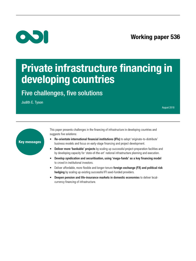 Financing Infrastructure in Developing Countries | PDF | International ...