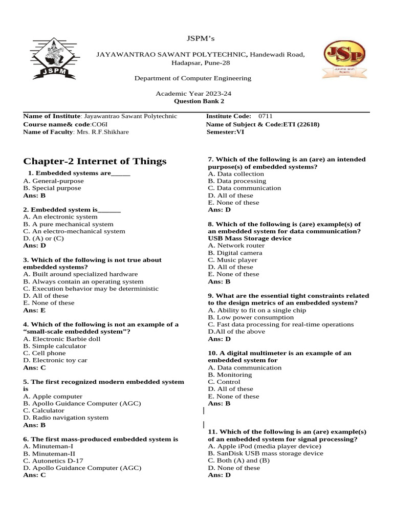 updated Unit 2 QB ETI -RFS | PDF | Computer Network | Osi Model