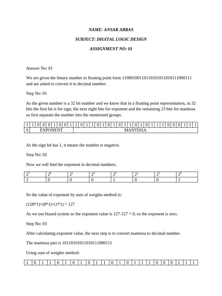 Convert Floating Point to Decimal | PDF