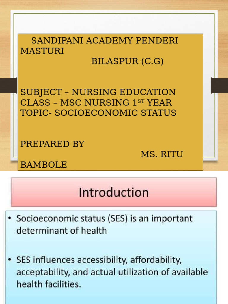 Socioeconomic Status in Nursing Education | PDF