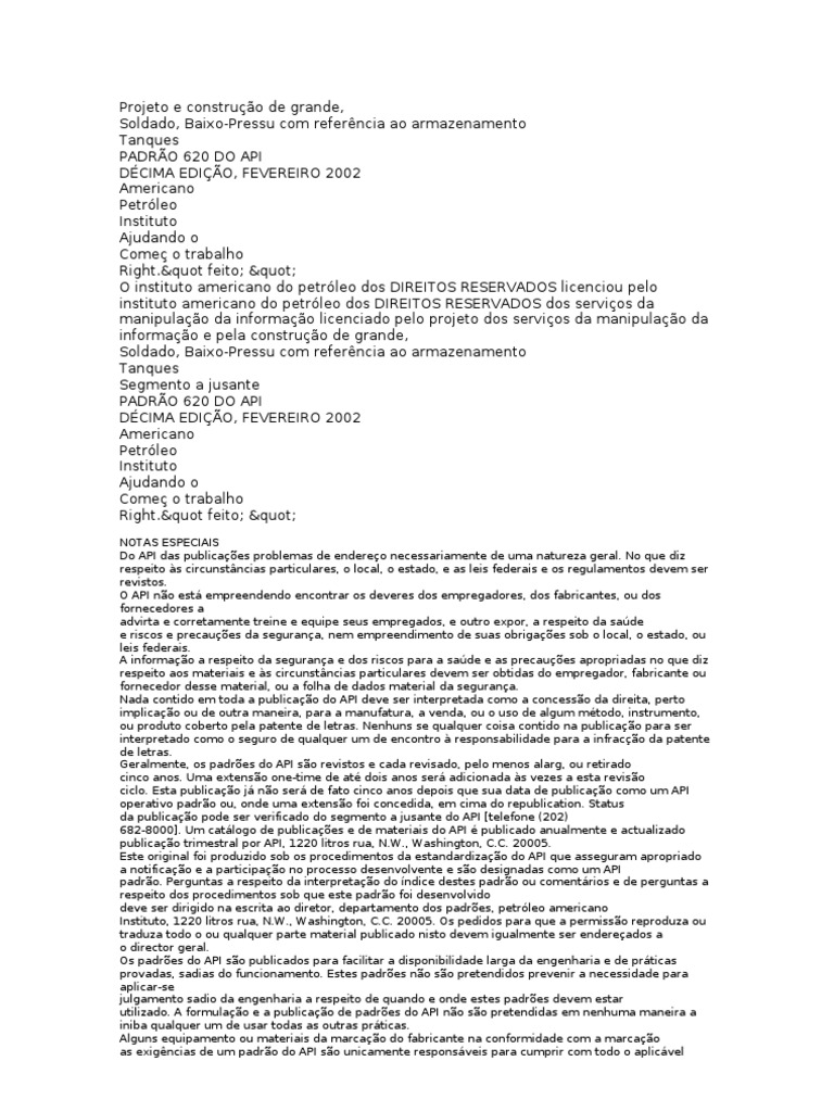 Norma API 620 Traduzida PT-BR | PDF | Aço | Metais