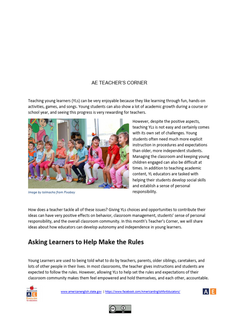 UNKNOWN Building Autonomy and Independence in Young Learners | PDF ...
