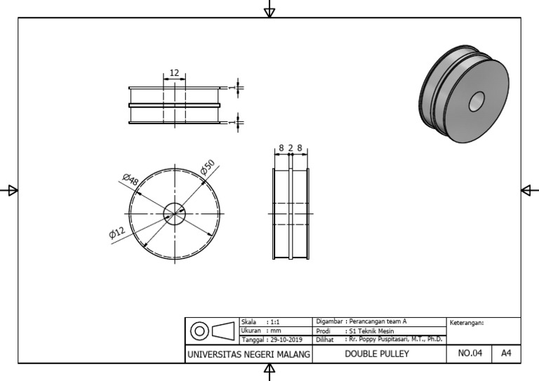 Desain Double Pulley S1 Teknik Mesin | PDF