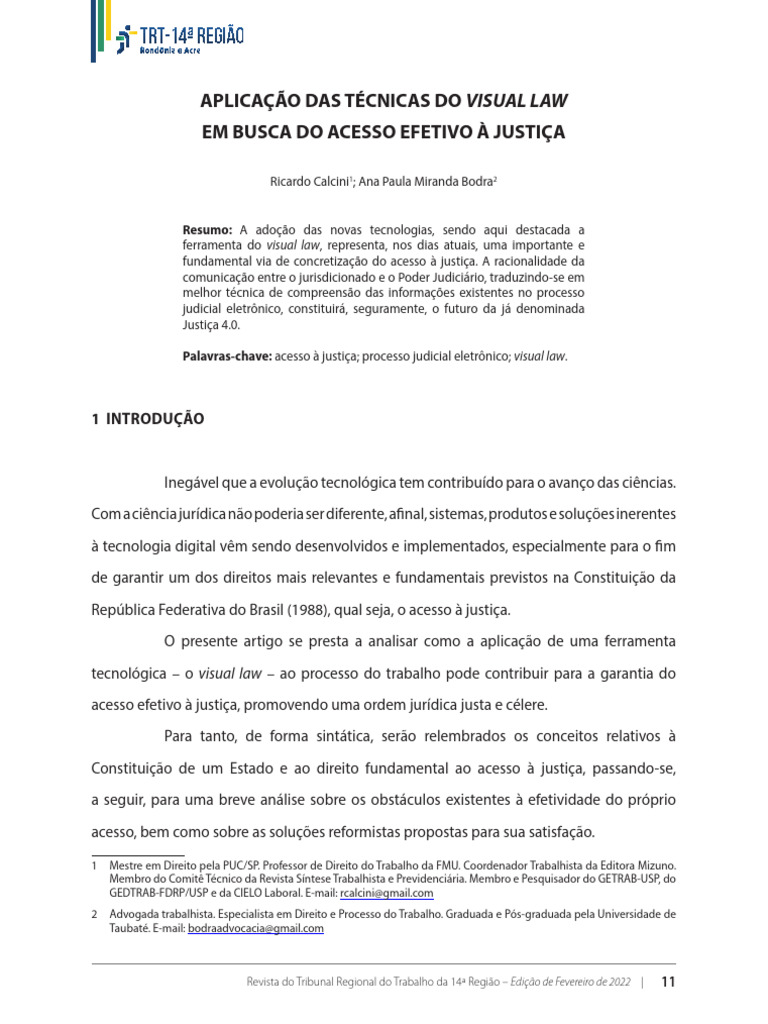 Visual Law e Acesso à Justiça Eficaz | PDF | Justiça | Crime e Violência