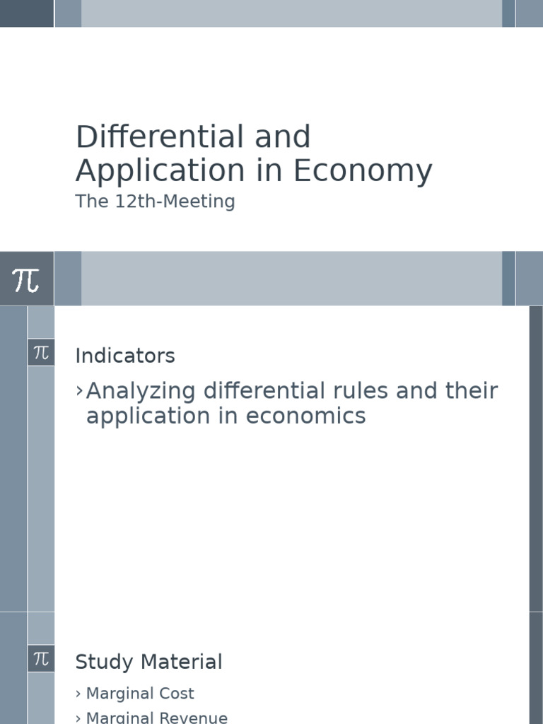 Differential and Application in Economy (12th Meeting) PDF | PDF ...