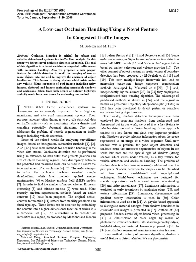Novel Vehicle Occlusion Detection Method | PDF | Image Segmentation | Color