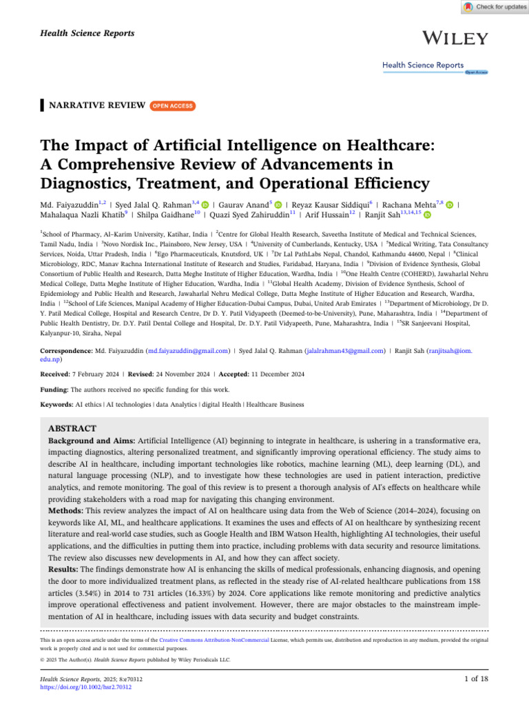 AI's Transformative Role in Healthcare | PDF | Artificial Intelligence ...