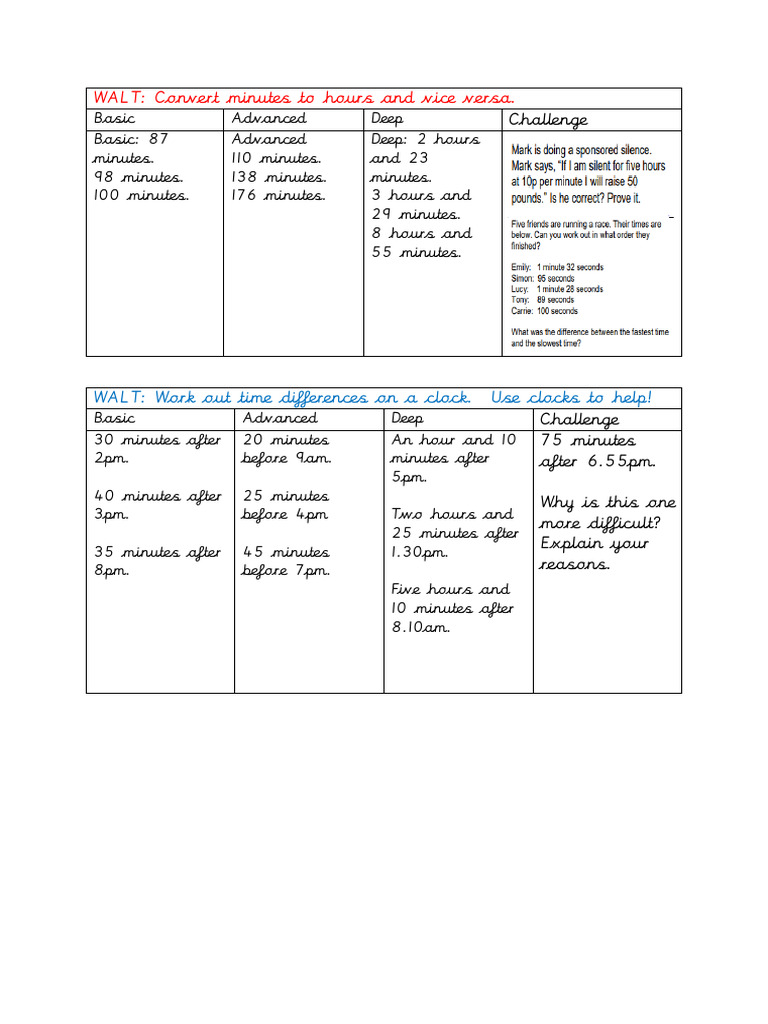 Maths Activity 4563 | PDF