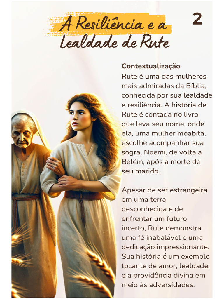 Lealdade e Resiliência na História de Rute | PDF | Livro de Ruth