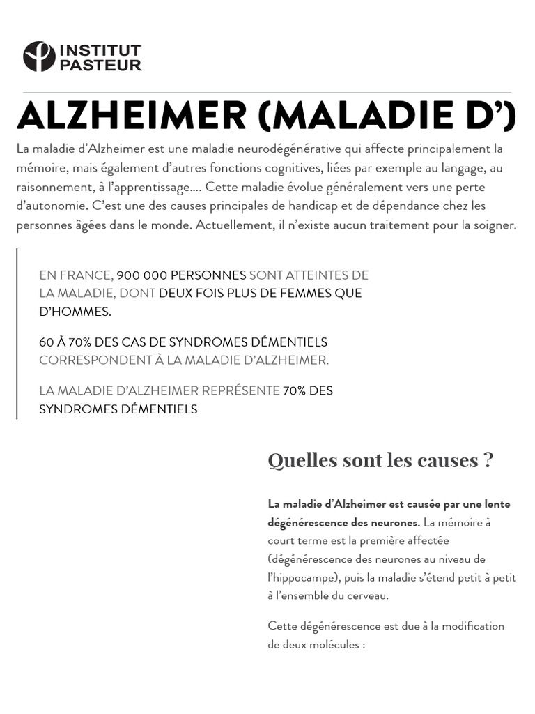Comprendre la maladie d'Alzheimer | PDF | Maladie d'Alzheimer | Démence