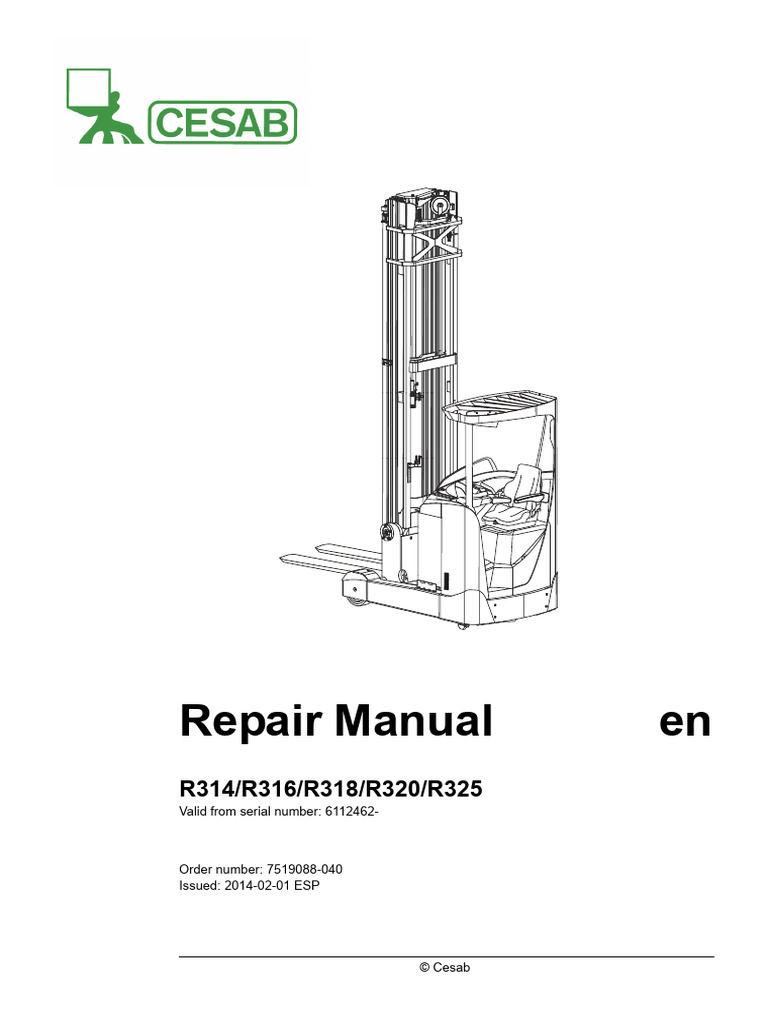 Cesab R314 Vanaf 6112462 - (Nieuw Model) | PDF | Elevator | Truck