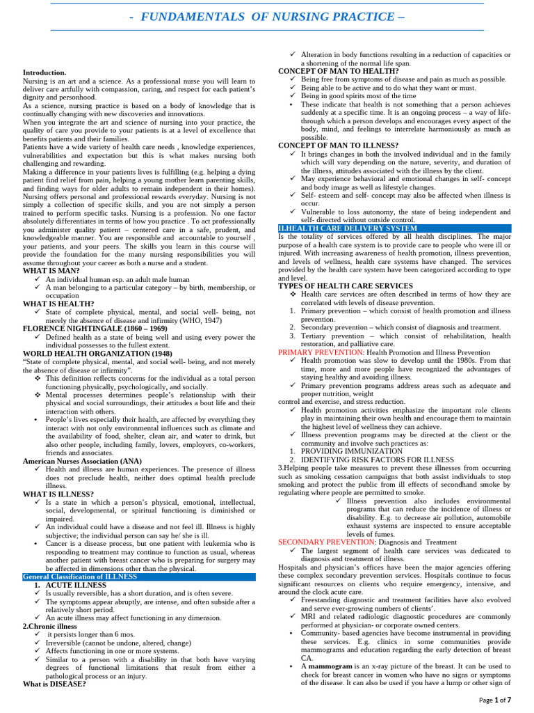 Nursing Practice Fundamentals Guide | PDF | Nursing | Hospital