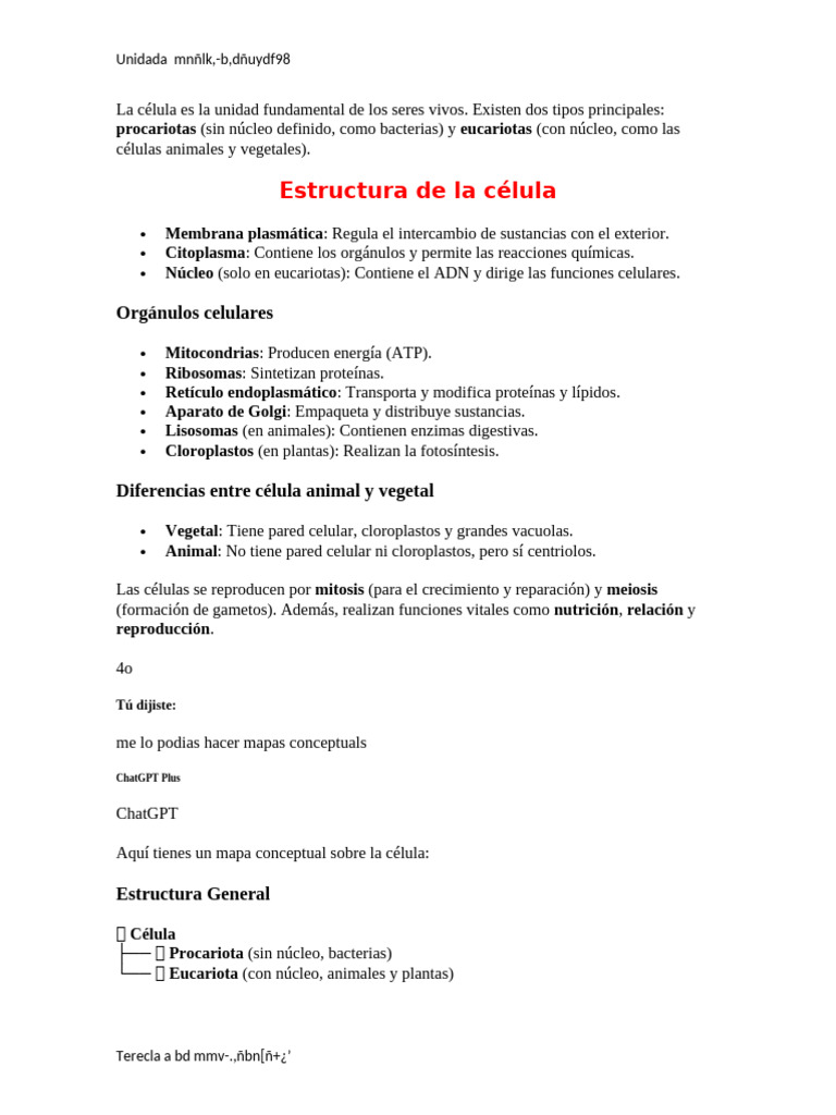 Estructura y Funciones de la Célula | PDF | Biología Celular) | Citoplasma