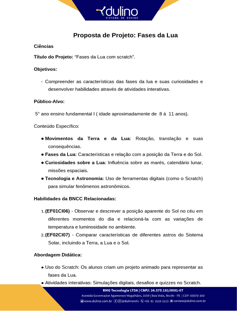 Fases da Lua para Crianças | PDF
