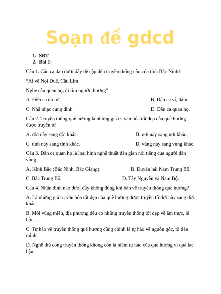 Soạn đề gdcd | PDF