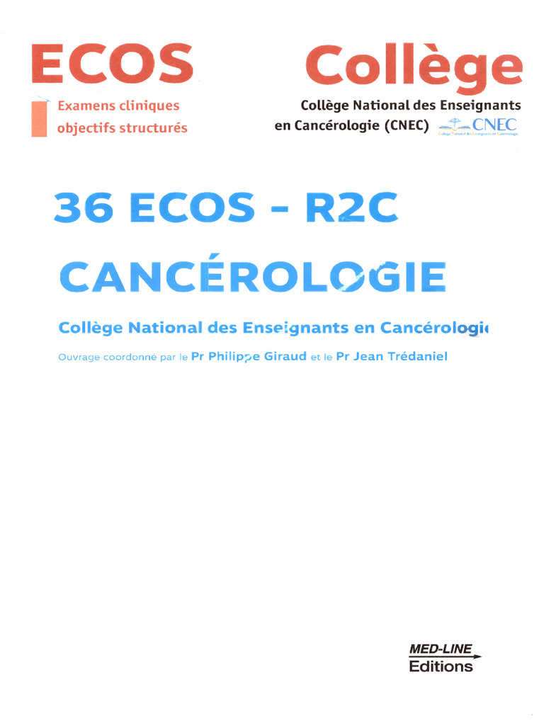 ECOS en Cancérologie R2C 2023 | PDF | Cancer de la prostate | la ...