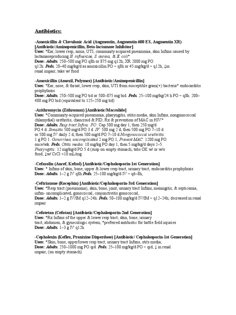 Augmentin pneumonia dose with food
