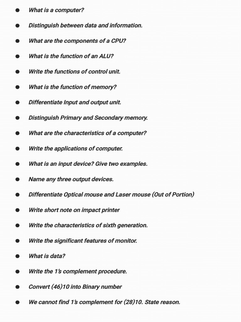 Cs Important Questions | PDF