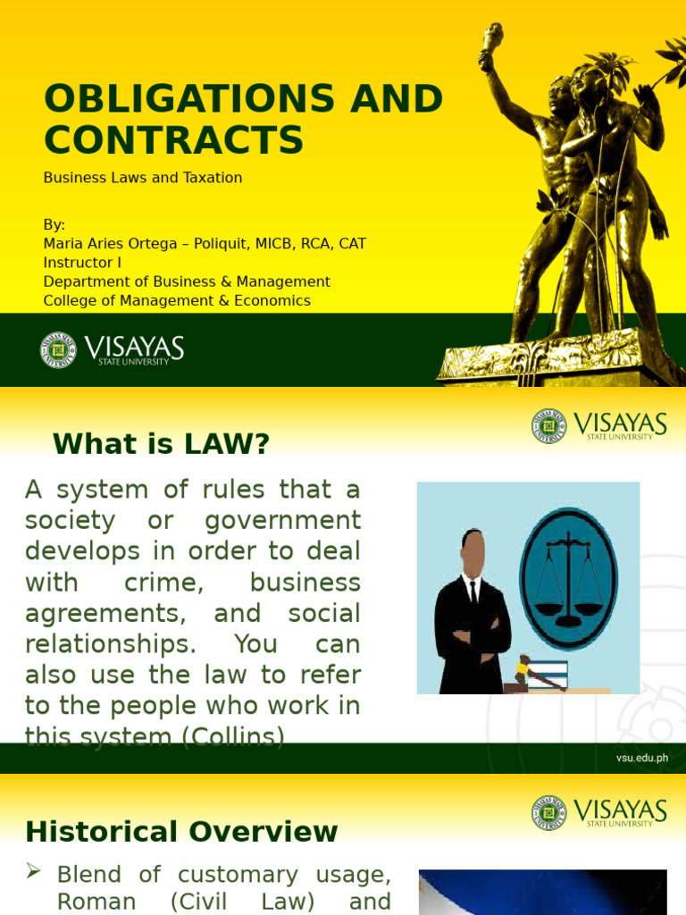 Obligations and Contracts Overview | PDF | Law Of Obligations | Offer ...