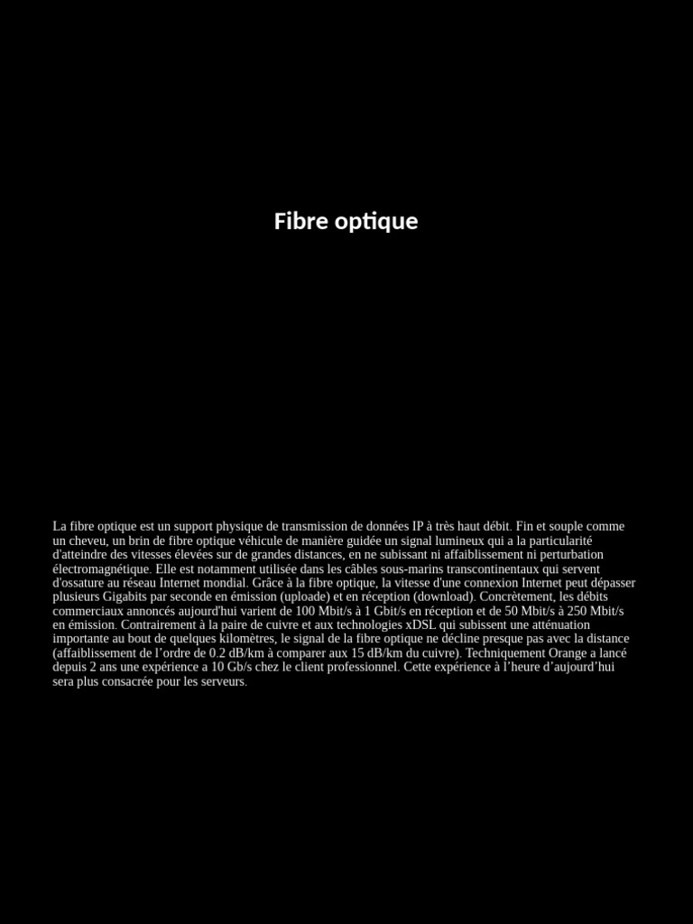 Transmetteurs de signaux optiques en fibre | PDF | Fibre optique ...