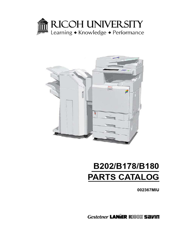 Ricoh B202/B178/B180 Parts Catalog | PDF | Image Scanner | Office Equipment