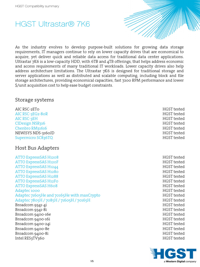 Compatibility Ultrastar 7k6 | PDF | Hard Disk Drive | Trademark
