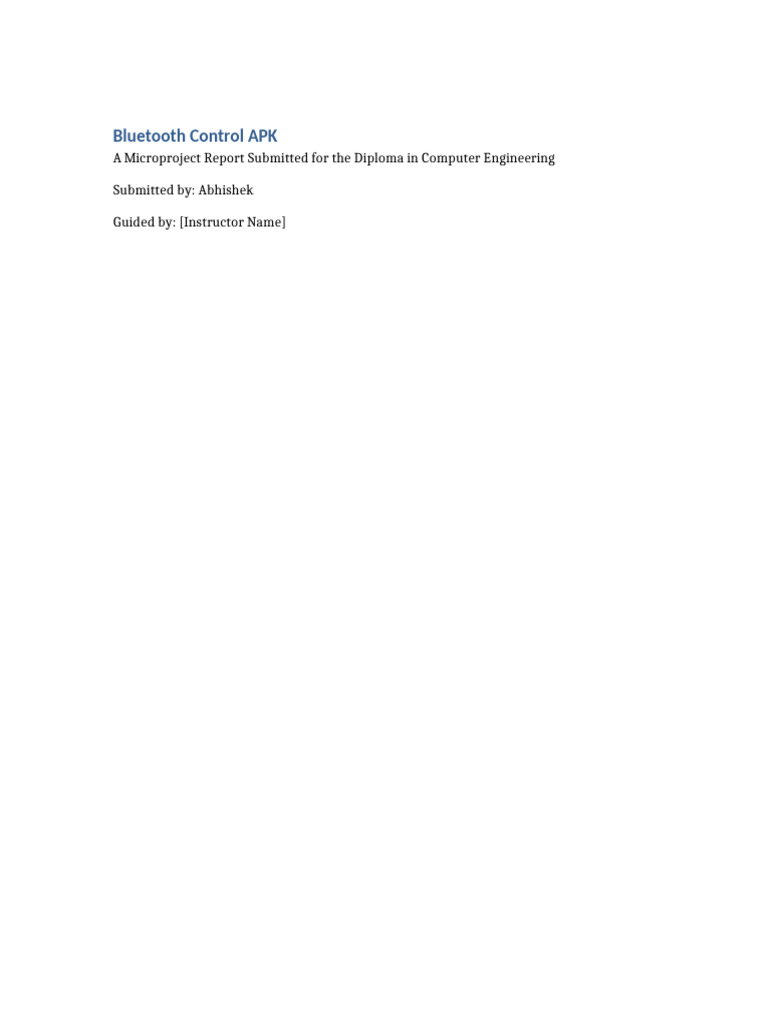 Bluetooth Control App for Android | PDF | Android (Operating System ...