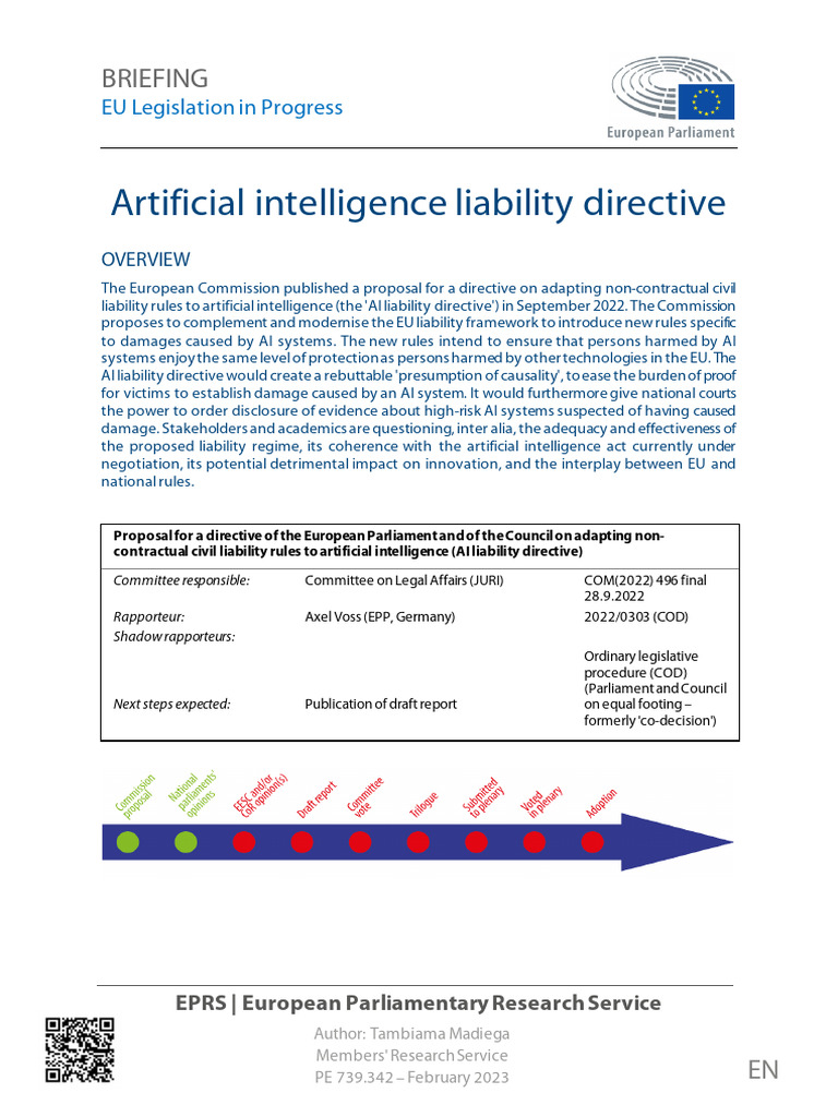 EU AI Liability Directive Overview | PDF | Artificial Intelligence ...