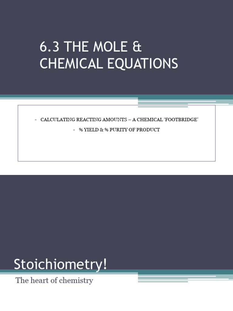 Stoichiometry: Mole Calculations & Yields | PDF | Stoichiometry | Mole ...