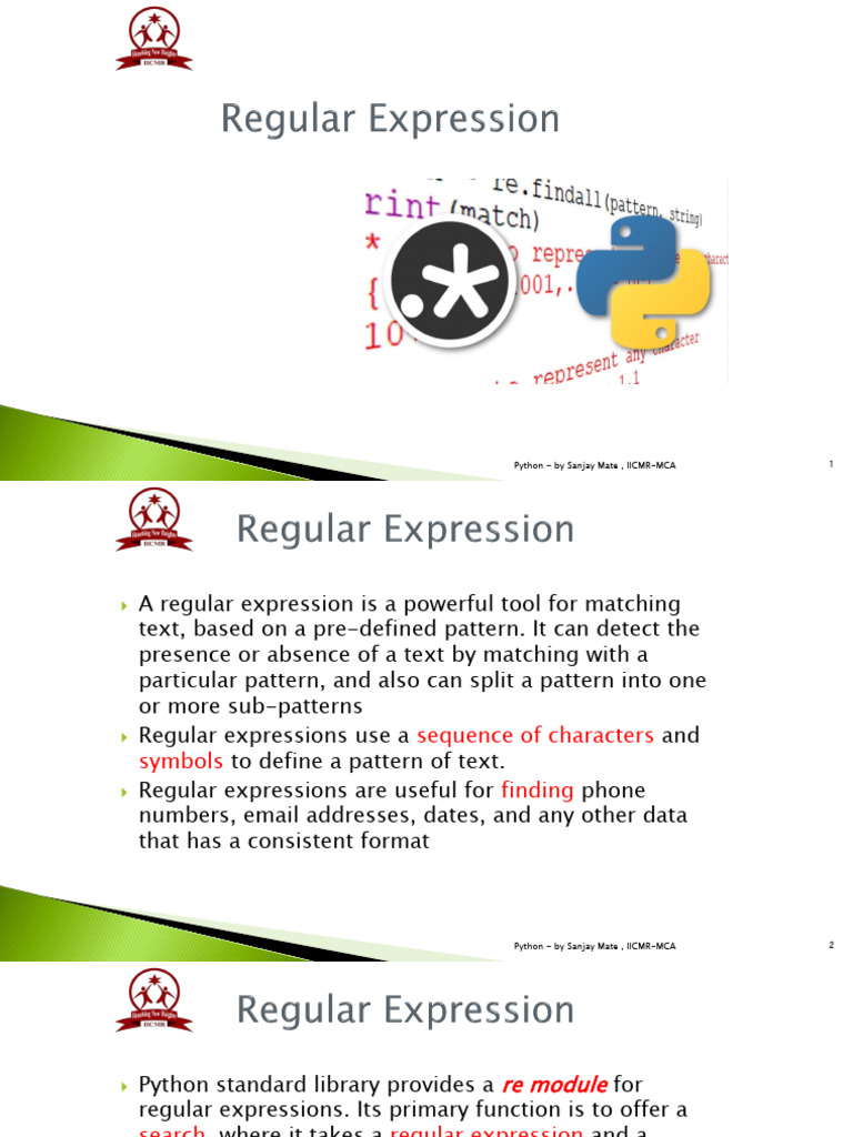 Python Regex: Using the re Library | PDF | Regular Expression | Notation