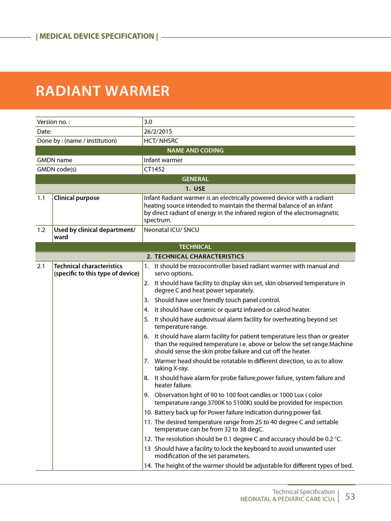 0 - Radiant Warmer | PDF | Infrared | Temperature