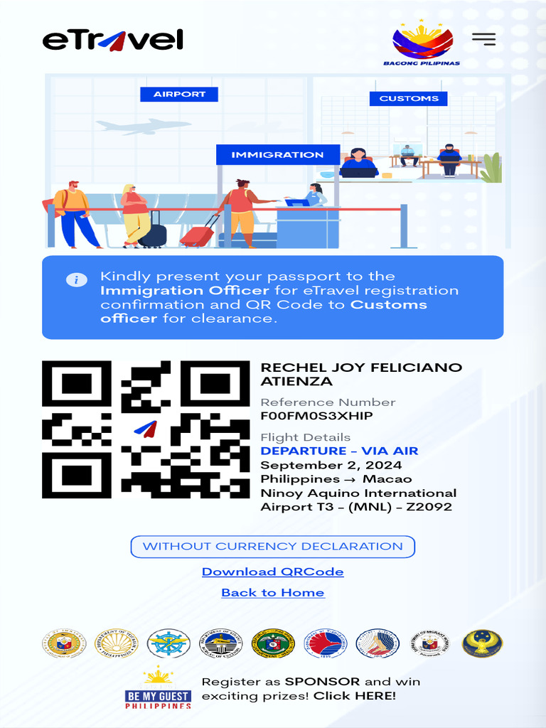 eTravel QR Code Registration Guide | PDF