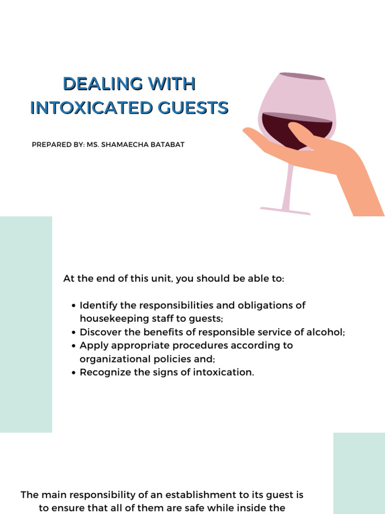 Escorting Intoxicated Guests Safely | PDF | Alcoholism | Alcoholic ...