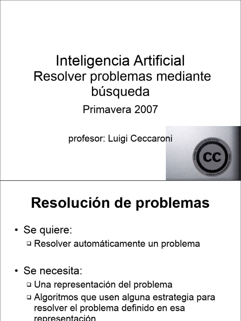 Resolución De Problemas Con Ia Y Búsqueda Pdf Algoritmos Teoría 