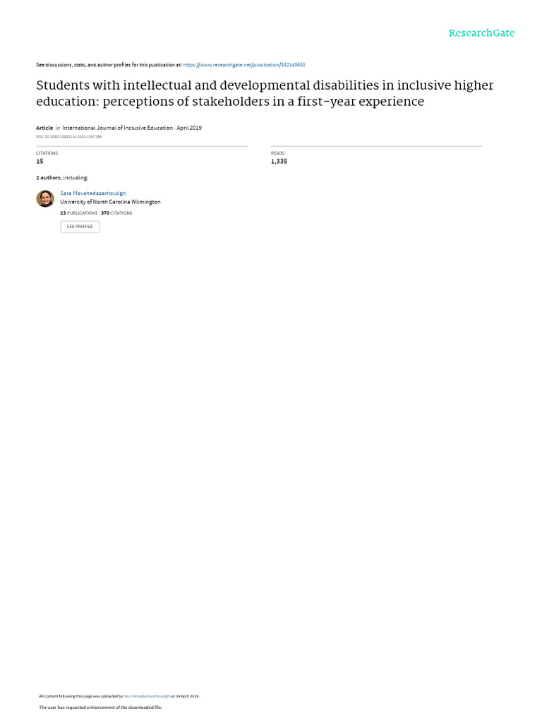 Inclusive Education for Students with Disabilities | PDF ...