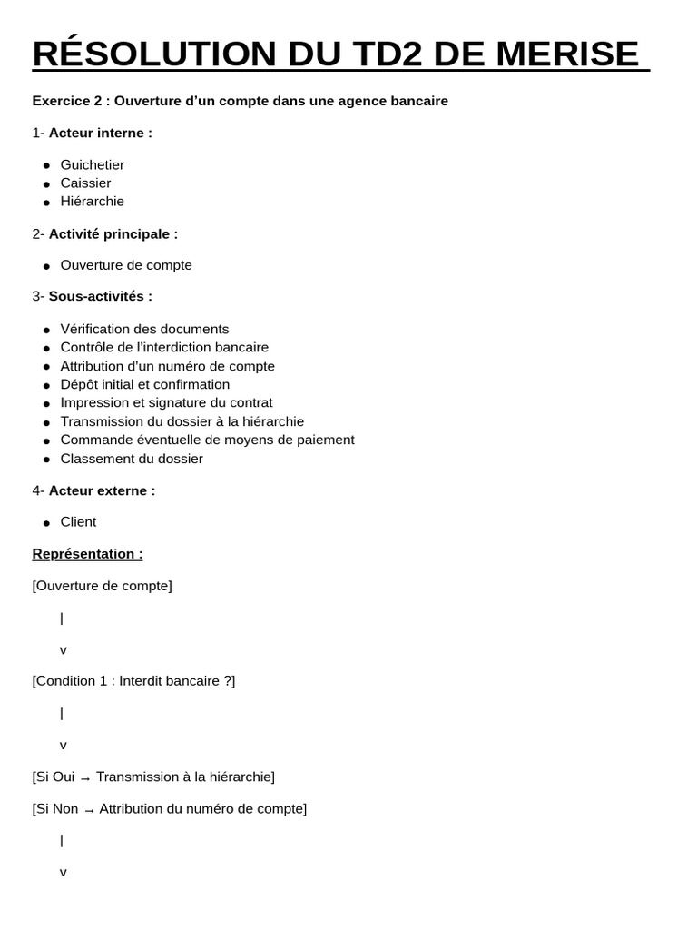 Corrigé TD2 : Merise et Processus | PDF