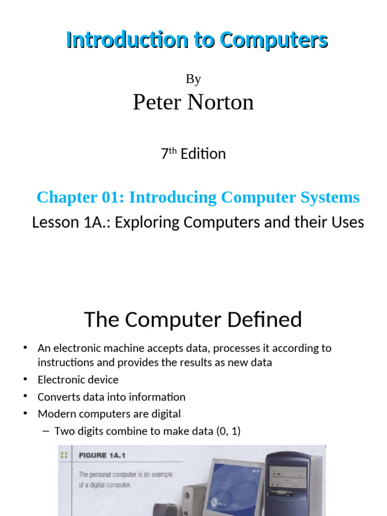 Chapter 01 (1A & 1B) Introduction To Computers | PDF | Computer Data ...