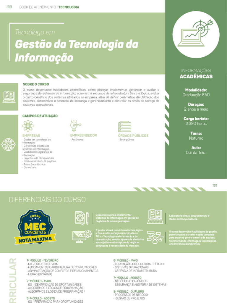 Curso EAD em Gestão de TI: 2,5 Anos | PDF | Tecnologia da Informação ...