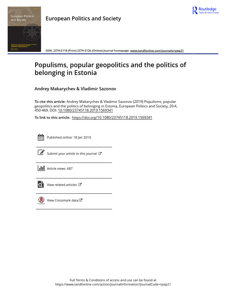 Populism and Geopolitics in Estonia | PDF | Populism | Estonia