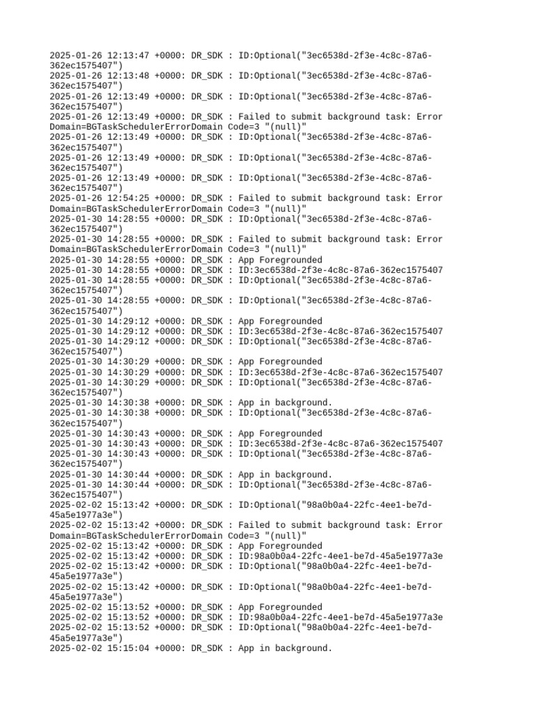 DR_SDK Background Task Errors | PDF