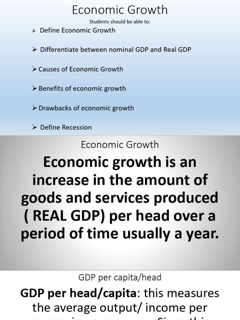 Economic Growth | PDF | Recession | Gross Domestic Product