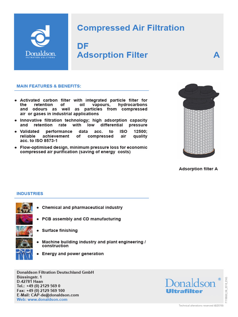 Adsorption Filter for Compressed Air | PDF | Filtration | Adsorption