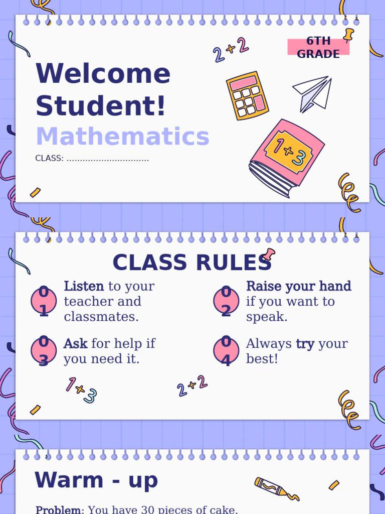 Math Subject For Elementary - 5th Grade - Fractions I - by Slidesgo ...