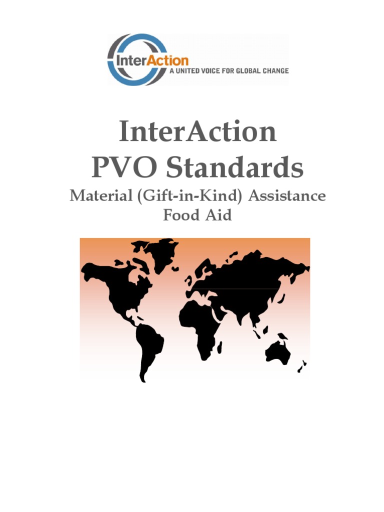 Material Assistance and Food Aid Standards PDF Aids Fair Value