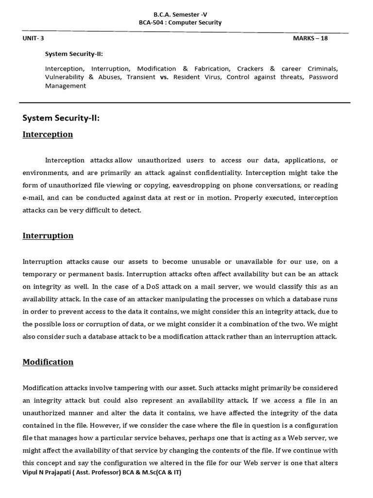 Understanding Computer Security Threats | PDF | Security | Computer ...