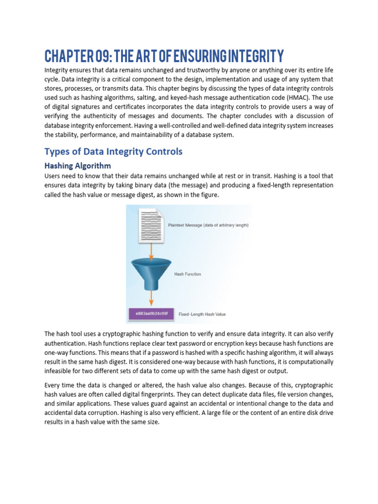 Data Integrity and Hashing Techniques | PDF | Password | Public Key ...