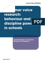 Customer Voice Research: Behaviour and Discipline Powers in Schools