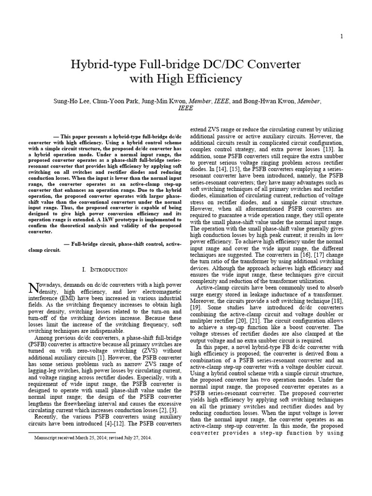 High-Efficiency Hybrid DC/DC Converter | PDF | Rectifier | Direct Current