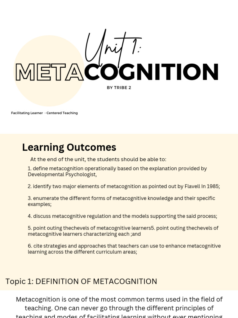Metacognition Strategies | PDF | Metacognition | Learning