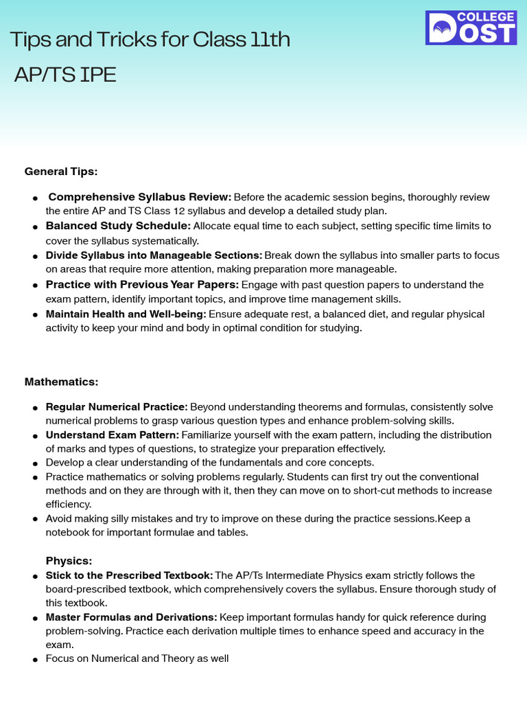 12th Class Tips and Tricks | PDF | Physics | Theory